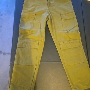 Zara Men's Relaxed Cargo Jeans in Mustard